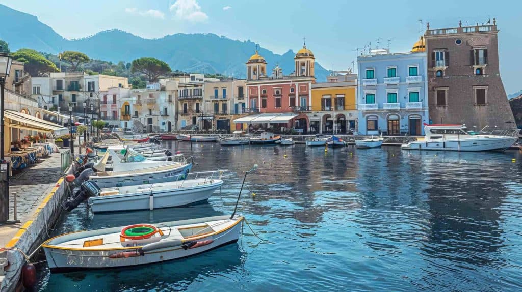 Vista mozzafiato di Marina Corta sull'isola di Lipari