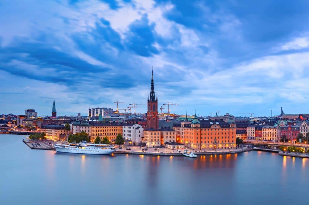 A stunning twilight view of Stockholm, Sweden